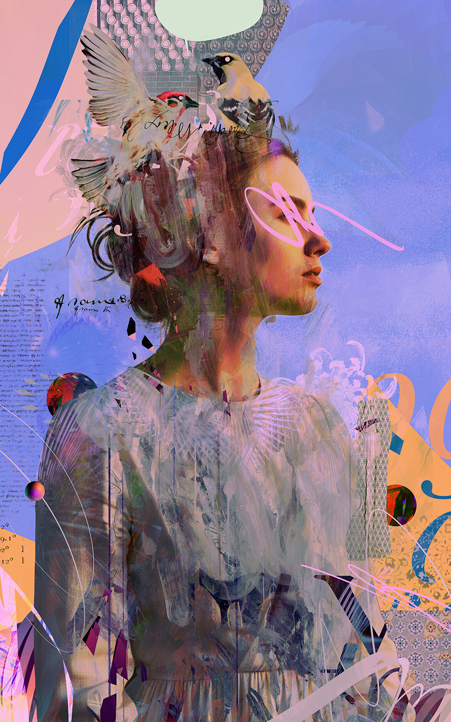 javier-casas-moscko-digitalart-illustration-Nest_on_Womens_Hair_fig2 artwork by Javier Casas Moscko